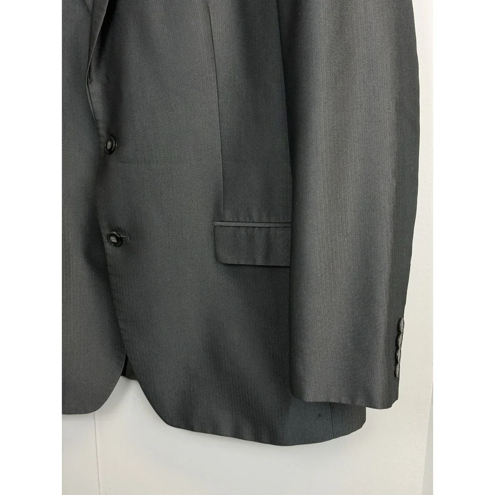 Calvin Klein Men's 46L Sport Coat Blazer Two Button Grey Herringbone Poly Blend‎
